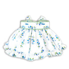 little girl skirt with bow cream flowers mint