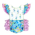 ruffled bubble baby toddler flowers cute one-piece 
