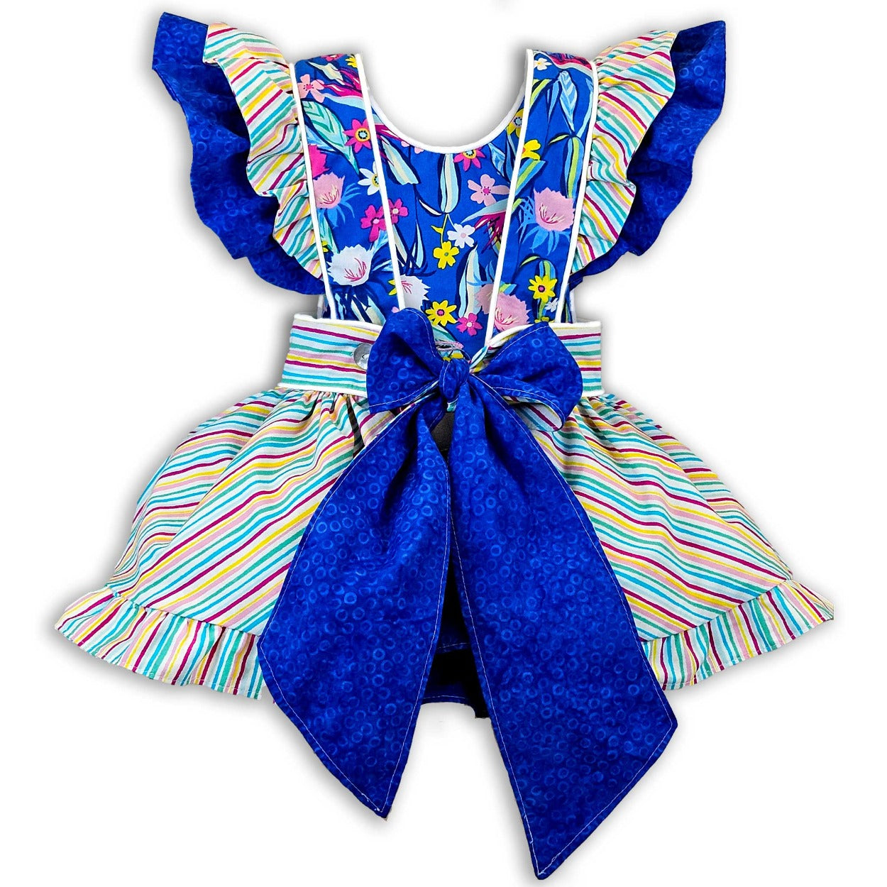 little girls dress bright stylish retro bow handmade