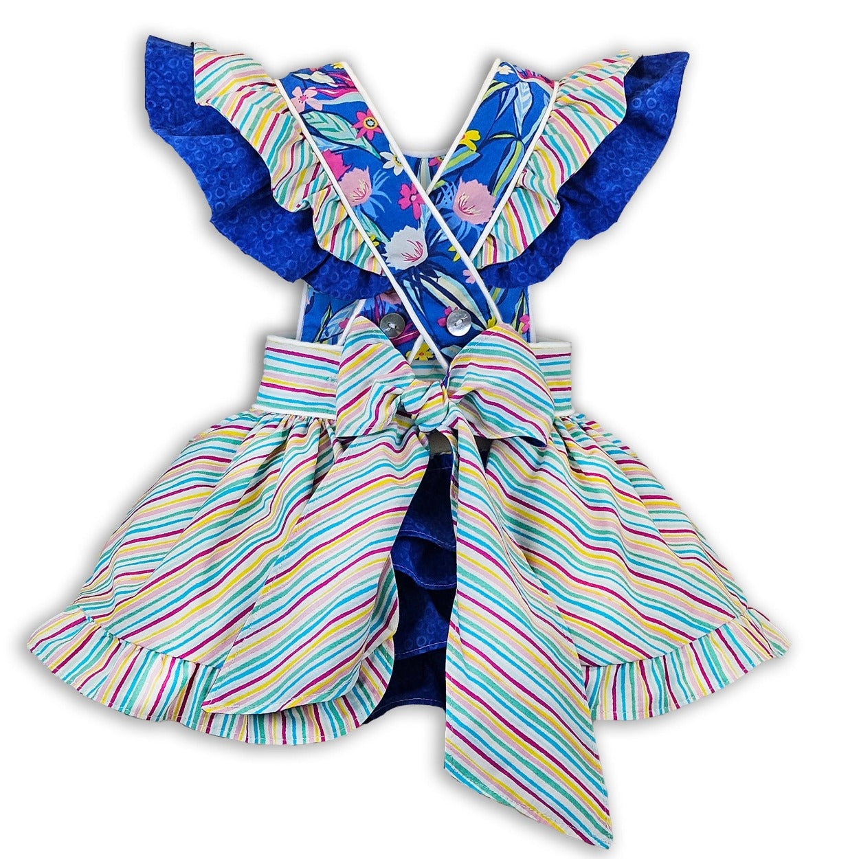 dresses for resort wear little girls blue stripes multi-colored